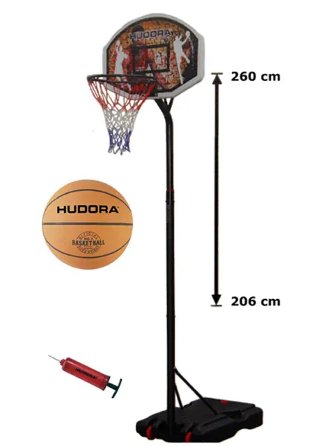 Basketballständer Hudora Chicago bis GH 305 cm 71664 + Ball u. Pumpe