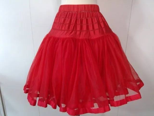 Vintage Beautiful Red Petticoat/Crinoline Skirt with Red Satin Trim