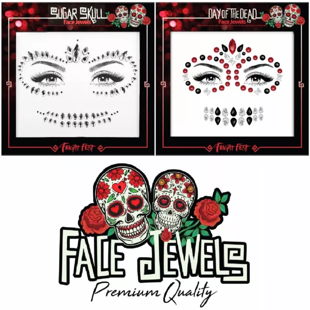 Halloween Face Jewels Gems Crystal Stickers Tattoo Body Makeup Reusable Festival