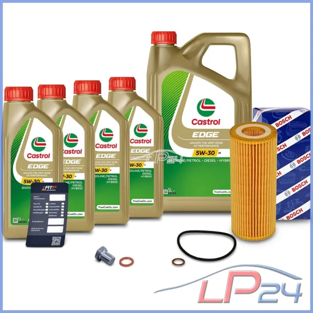 Bosch Filtre À Huile+9L Castrol Edge Fst 5W-30 C3 Pour Bmw Série 5 E60 E61