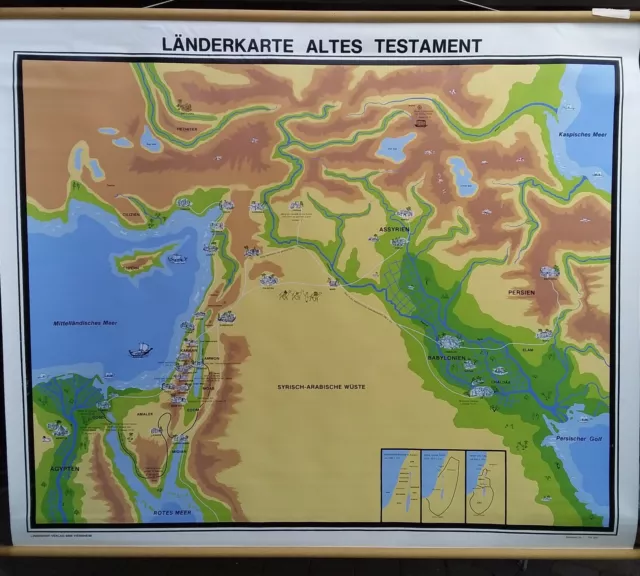 Alte Landkarte Schulkarte Lehrkarte Wandkarte Poster Vintage Länderkarte 89