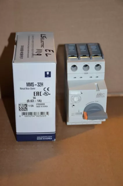 New! LS Electric Manual Motor Starter MMS-32H 0.63-1 Amp  0705000500