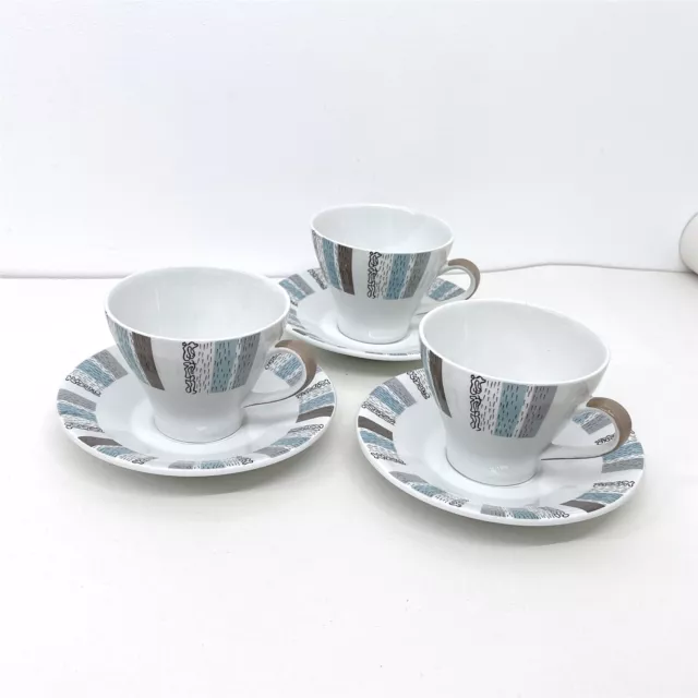 Vintage Burleigh Ware Edinburgh Retro Porcelain Teacup & Saucer Plate Set of 3