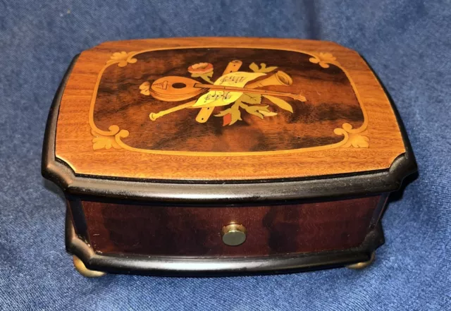 Reuge Music Box, 36 note, burl walnut, "Masquerade"