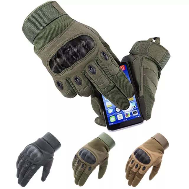 Tactical Gloves Knuckle Protection Army Military Combat Security Police Patrol