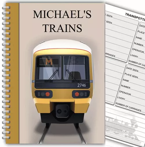 New A5 Train Spotting Log Book/Personalised/ Birthday Dad Fathers Day Gift 03