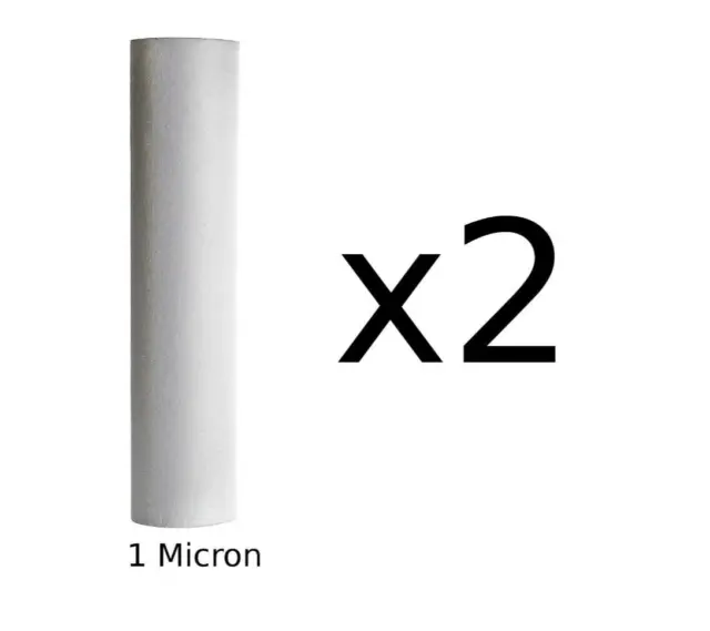 2 x New 1 micron sediment cartridge RO filter standard size 10" Reverse osmosis