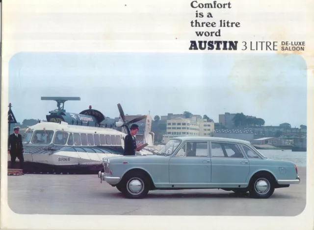 Austin 3 Litre De-Luxe Saloon Original UK Sales Brochure Pub No. 2488 Oct. 1968