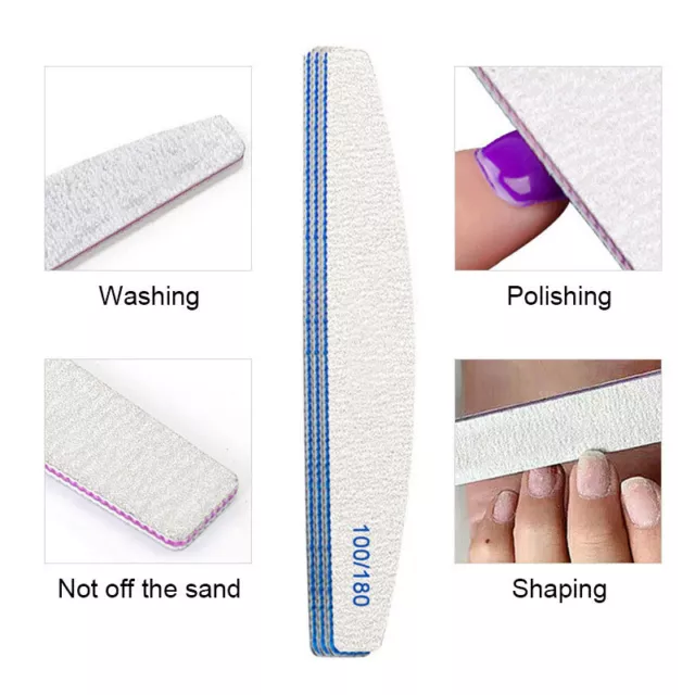 Mezza Luna Unghie File Buffer Strumento Carta Vetrata Professionale Manicure  ♪