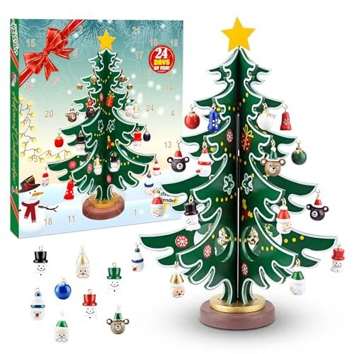 ADVENT CALENDAR 2024 Kusquirrel Mass Tree Tabletop Wooden Kusquirrel