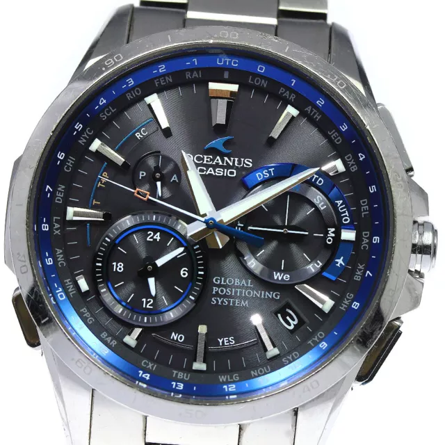 CASIO Oceanus OCW-G1000C-2AJR Navy Dial Solar Powered Radio Men's Watch_730829