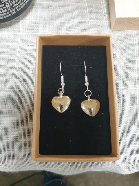 Handmade Sterling Silver Heart Earrings