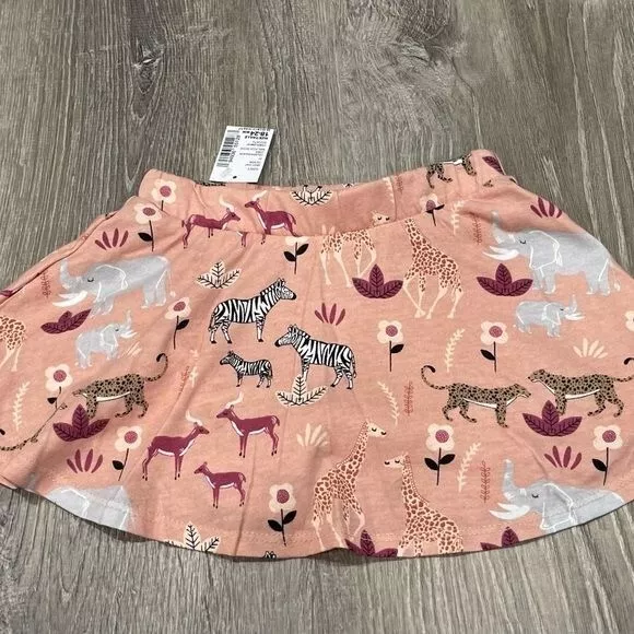 New Old Navy Skort Skirt Baby Girl Safari Animals 18-24 month OC18