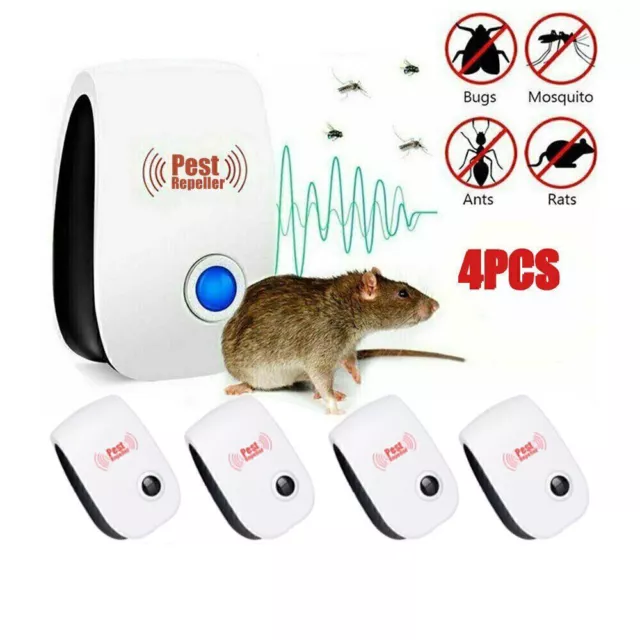 4X Ultraschall Schädlingsbekämpfer Schutz Gegen Mäuse Ratten Insekten Neu Dc1c1