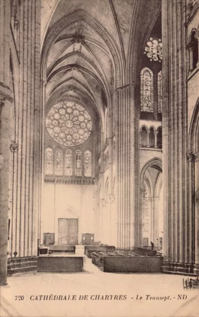 Vintage Postcard Cathedrale De Chartres Le Transept ND