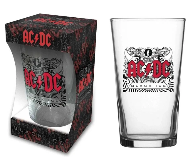 AC/DC BLACK ICE Pint Beer Glass (rz) £14.99 - PicClick UK