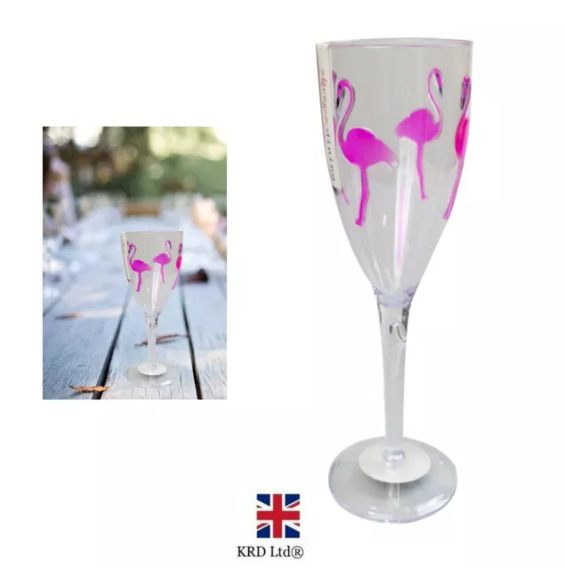 Flamingo Picnic Wine Glass Plastic Goblet Glasses Reusable BBQ Party GM2886OB UK