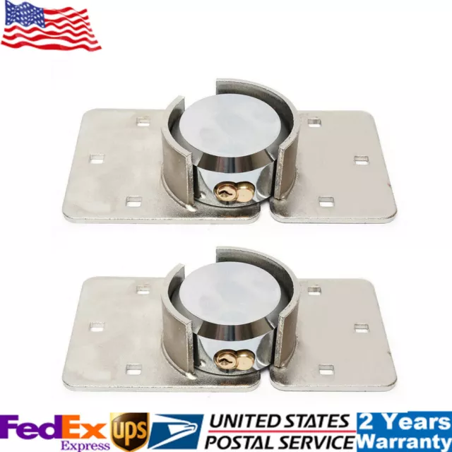2Pcs Steel Van Garage Shed Door Security Padlock Hasp Set Heavy Duty with 4 Keys