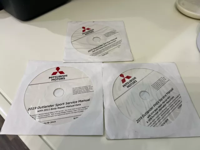 2019 Mitsubishi Outlander, Sport, PHEV Service Shop Repair CD Manuals-Set of 3