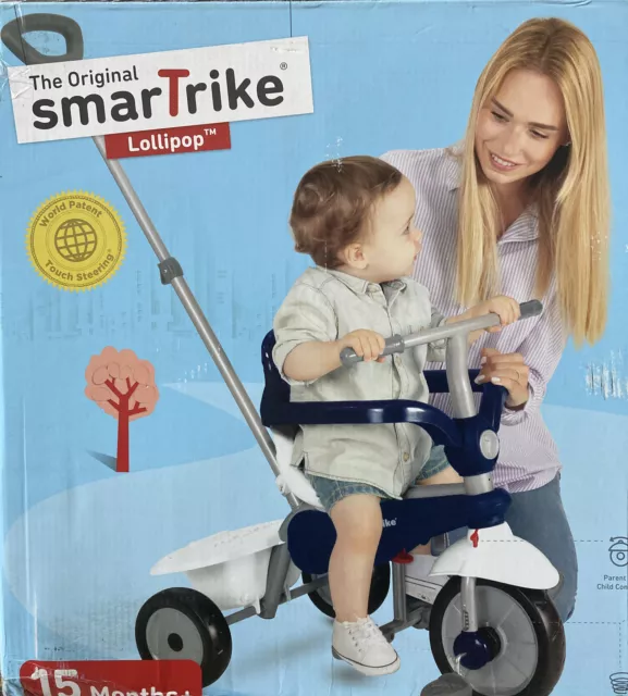 SmarTrike Lollipop, 3-in-1 Toddler Tricycle 15 Months - Blue & White