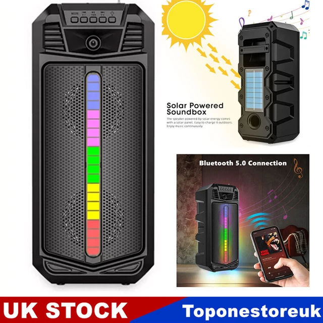 SOLAR PORTABLE WIRELESS Bluetooth Speaker Subwoofer Stereo Bass Loud ...