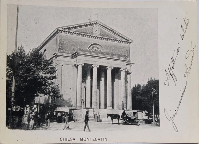 Cartolina Montecatini - Pistoia - Piazzale Della Chiesa Animata Fp