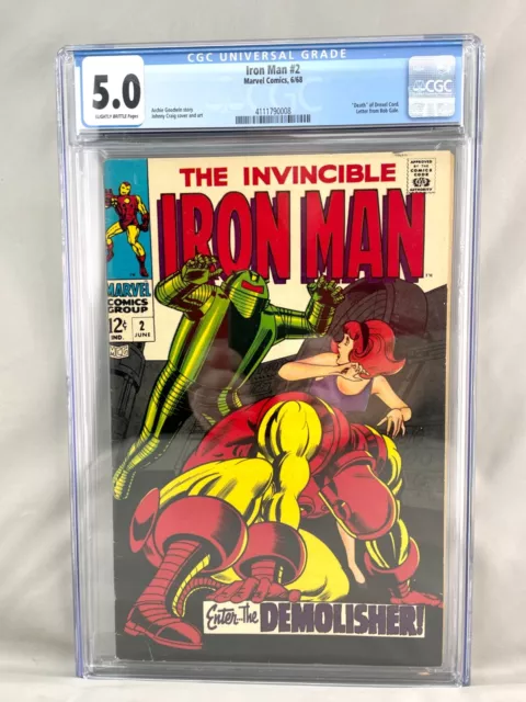 Marvel Comics The Invincible Iron Man Volume 1 Book #2 CGC Graded 5.0 VG/F