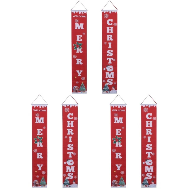 3 pièces Signe de porche joyeux noël Décorations de porte de noël