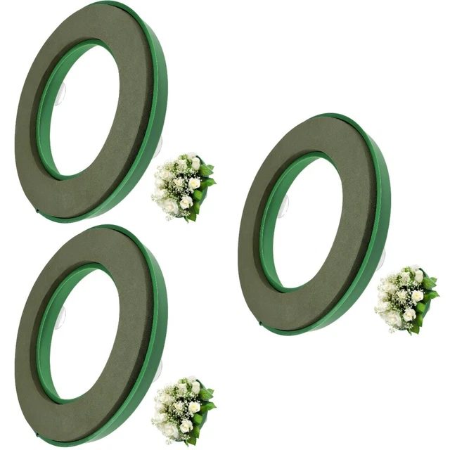 3 piezas anillo de espuma floral con bloque de anillo de barro arreglo floral artificial