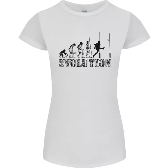 Evolution of Rugby Player Union Funny Womens Petite Cut T-Shirt