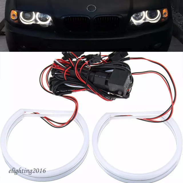 131MM White Halo Ring Cotton Light SMD LED Angel Eyes For BMW E36 E38 E39 E46 M3