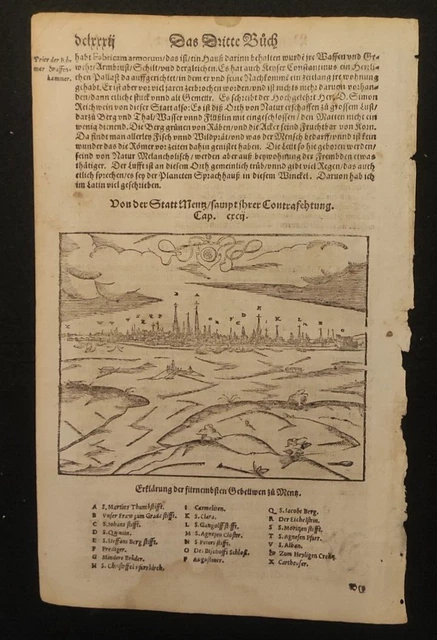 Magonza Mainz Germania Sebastin Munster Xilografia 1574