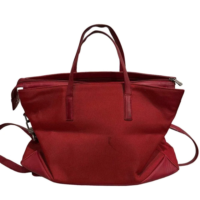 Tumi red ballistic nylon carryon travel bag briefcase
