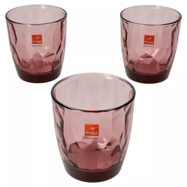 3x Diamond Whiskyglas Rock Purple 305ml Tumbler Cocktail Trinkgläser Wasser lila