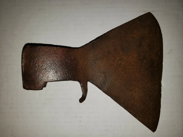 Canne Ancienne - Tête Hache Sculptée en Laiton Massif -80 cm (Gebraucht