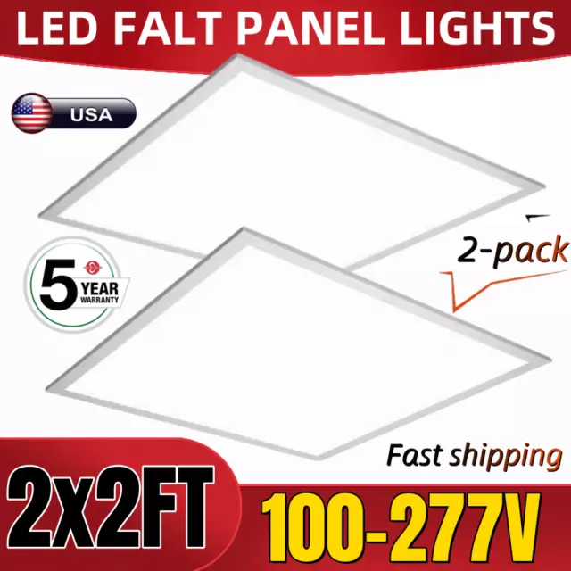 2x2 FT LED Flat Panel Troffer 45W , Edge-Lit Drop Ceiling Lights, 5000K Daylight