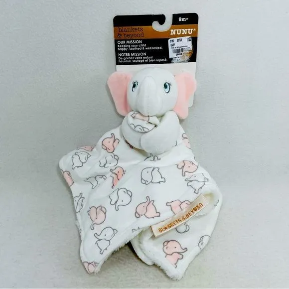 Blankets Beyond Nunu Security Lovey Elephant Pink Baby Girl Nursery Infant Plush
