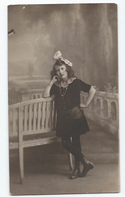 BP131 Carte Photo vintage card RPPC femme woman jeune mode fashion