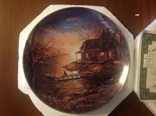 Days End Bradford Exchange Tranquil Retreats Judy Gibson Collectors Plate #5744A