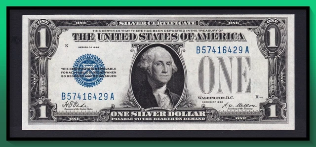 1928 $1 Silver Certificate *FUNNY BACK* VF (NO RESERVE AUCTION)