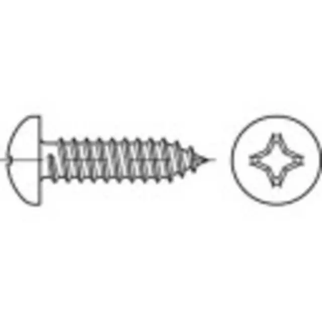 TOOLCRAFT 144973 Vis à tôle à tête bombée 2.9 mm 25 mm cruciforme DIN 7981