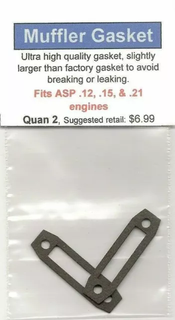 ASP .12, .15, & .21 Exhaust/Muffler Gasket 2 Pack NIP