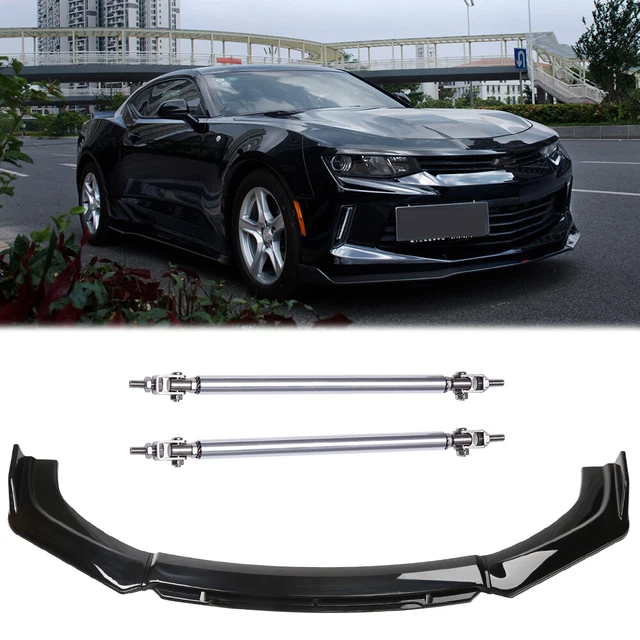 Front Bumper Lip Spoiler Splitter +Strut Rods For Chevrolet Camaro RS/SS 2002-22