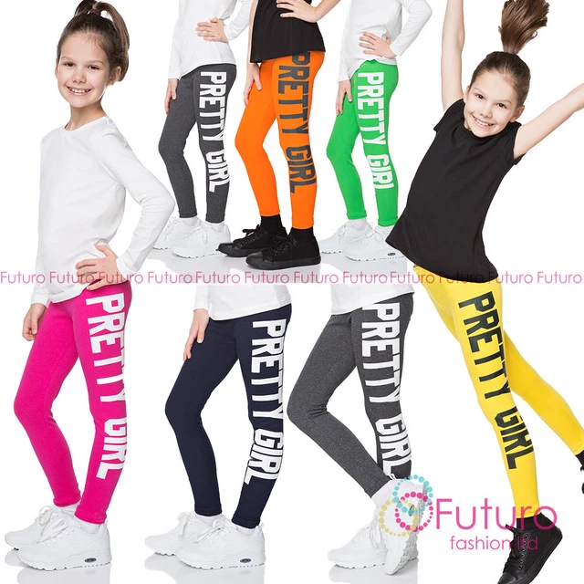 BELLA RAGAZZA Stampa Bambini Leggings Cotone Lunghezza Intera Pantaloni Bambini Tutte le Età DZPRT