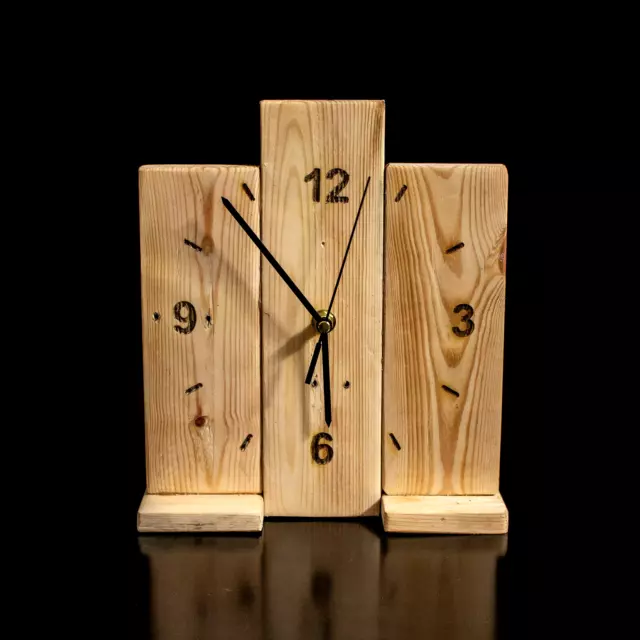 Handmade Reclaimed Wood Rustic Mantel Clock