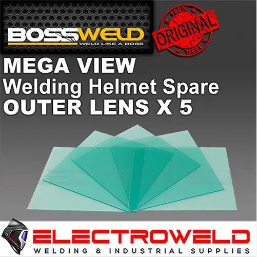 5x BOSSWELD Outside Outer Lens Cover, Mega View Inferno Welding Helmet, 700320