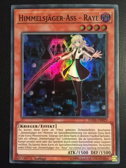 YUGIOH!! Himmelsjäger-Ass - Raye DASA-DE029! Super Rare! Near Mint! 1. Auflage!