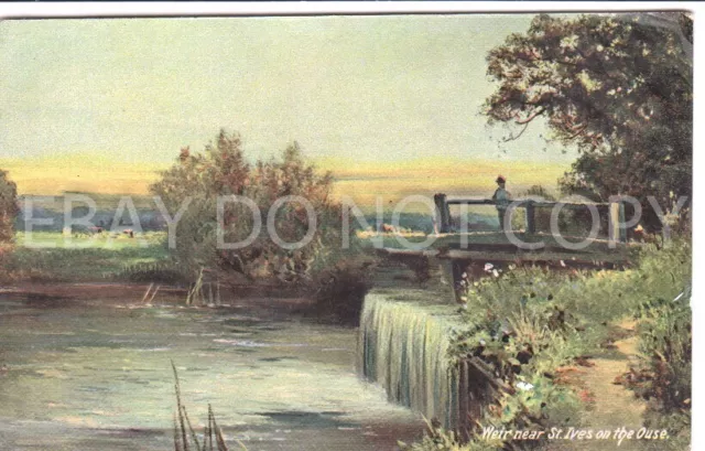 G.Postcard. Wier near St Ives on the Ouse. Huntingdon. Cambridgeshire