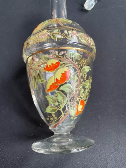Ancienne carafe emaillee LEGRAS décor floral art nouveau 8