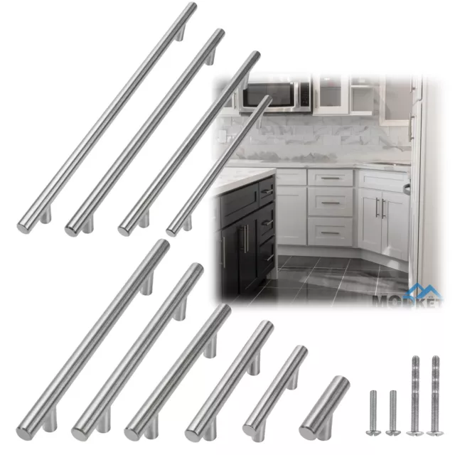 2"-14" Inch 304 Stainless Steel Euro T Bar Modern Kitchen Cabinet Pull Handles